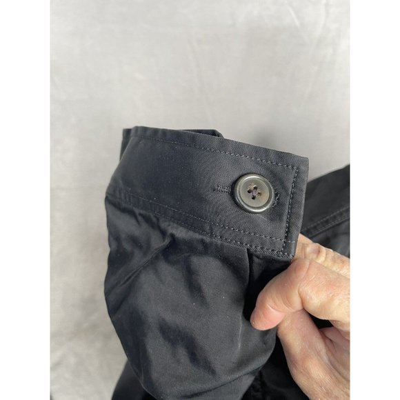 Guess Mens Full Zip Jacket Sz Large Black Zipper Pockets Lined Button Cuffs - Picture 4 of 9